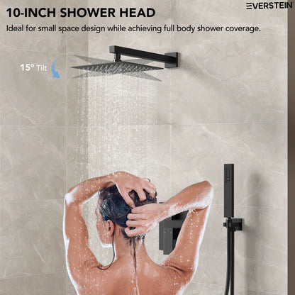 10" High Pressure Rainfall Shower System, Wall Mount Shower Faucet Set with Handheld Spray SF10-2FWM6066BK By EVERSTEIN  4.8  Rated 4.8 out of 5 stars. 836 Reviews