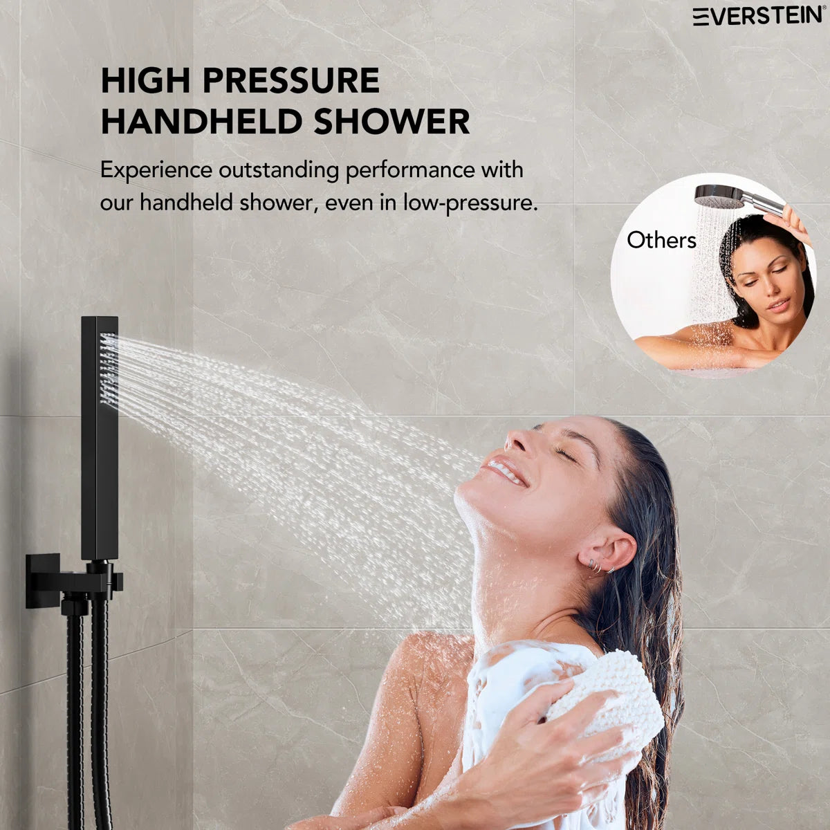 10" High Pressure Rainfall Shower System, Wall Mount Shower Faucet Set with Handheld Spray SF10-2FWM6066BK By EVERSTEIN  4.8  Rated 4.8 out of 5 stars. 836 Reviews