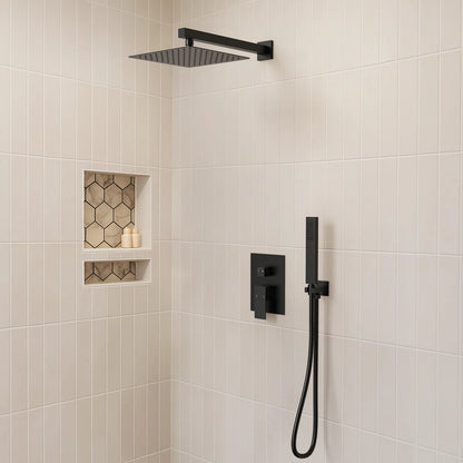 10" High Pressure Rainfall Shower System, Wall Mount Shower Faucet Set with Handheld Spray SF10-2FWM6066BK By EVERSTEIN  4.8  Rated 4.8 out of 5 stars. 836 Reviews
