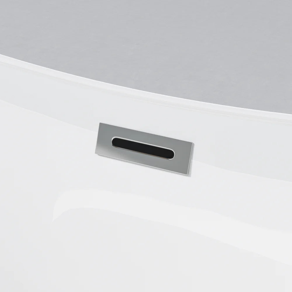 Topcobe 47" Acrylic Freestanding Bathtub-Acrylic Soaking Tubs, Oval Shape Freestanding Bathtub with Chrome Overflow and Pop-Up Drain, Bathroom Tub, Modern Bath Tubs, Freestanding Bathtubs