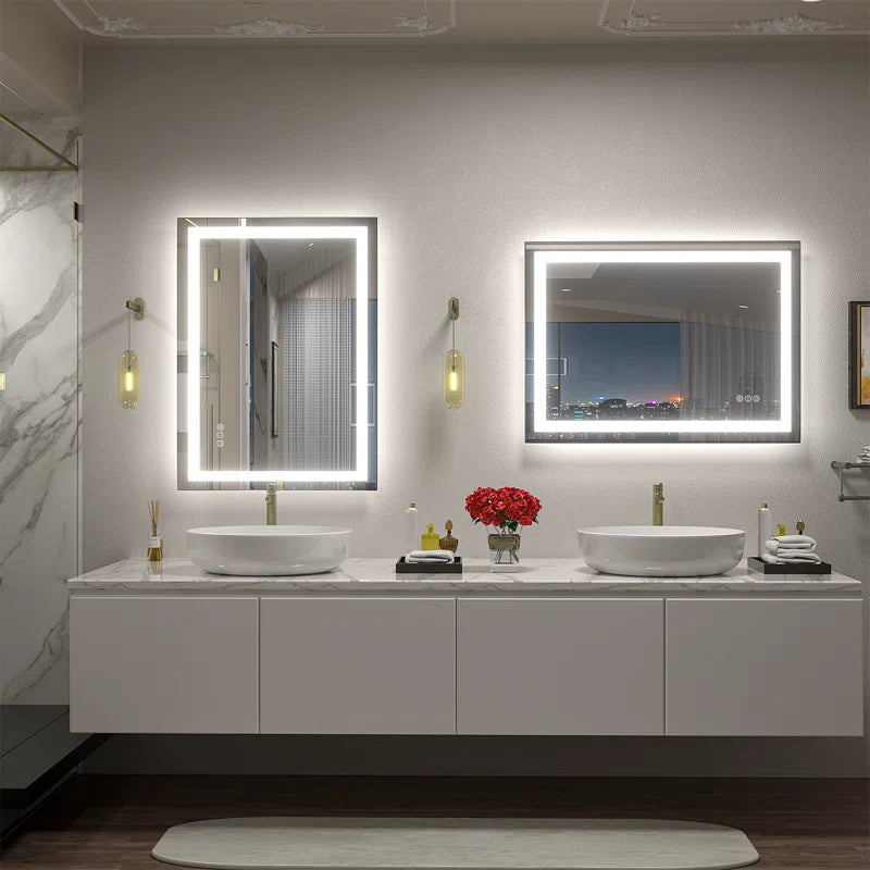 Aevar UL Certified Front & Back LED Anti-Fog Tempered Glass Bathroom/Vanity Mirror with 3-Year Warranty