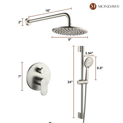 Calliope Wall Mounted 2-Function Retro Pressure-Balanced Shower System with 3 Setting Handheld MD-A3816-BN By mondawe  4.7  Rated 4.7 out of 5 stars. 69 Reviews