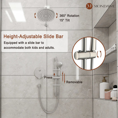 Calliope Wall Mounted 2-Function Retro Pressure-Balanced Shower System with 3 Setting Handheld MD-A3816-BN By mondawe  4.7  Rated 4.7 out of 5 stars. 69 Reviews