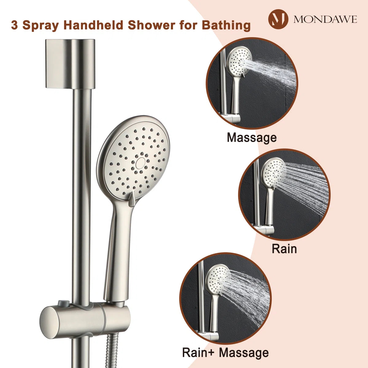 Calliope Wall Mounted 2-Function Retro Pressure-Balanced Shower System with 3 Setting Handheld MD-A3816-BN By mondawe  4.7  Rated 4.7 out of 5 stars. 69 Reviews