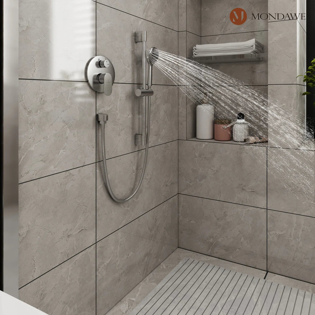 Calliope Wall Mounted 2-Function Retro Pressure-Balanced Shower System with 3 Setting Handheld MD-A3816-BN By mondawe  4.7  Rated 4.7 out of 5 stars. 69 Reviews