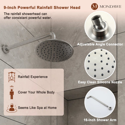 Calliope Wall Mounted 2-Function Retro Pressure-Balanced Shower System with 3 Setting Handheld MD-A3816-BN By mondawe  4.7  Rated 4.7 out of 5 stars. 69 Reviews