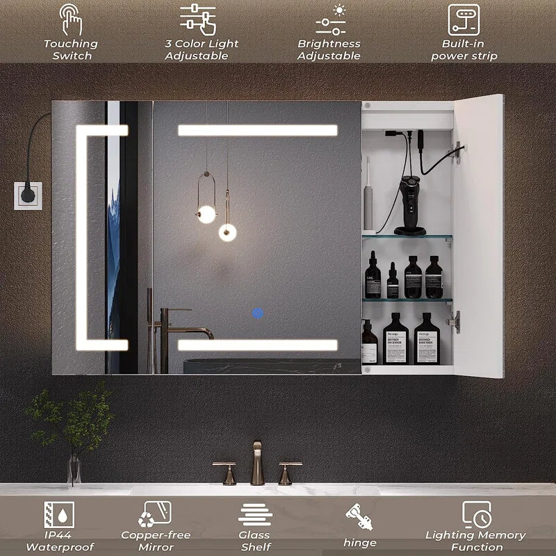Dorla 39.4'' W 23.6'' H Surface Frameless Medicine Cabinet Mirror 2 Adjustable By Wrought Studio™  4.8  Rated 4.8 out of 5 stars. 29 Reviews