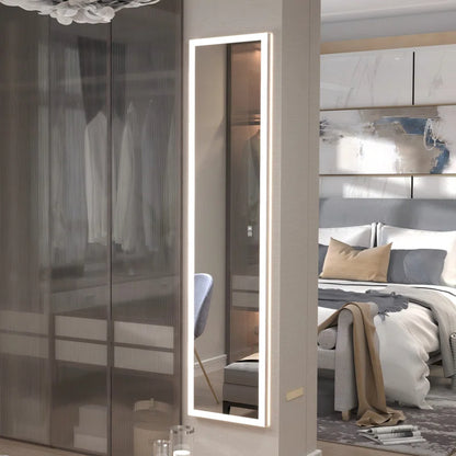 Full-Length LED Mirror Cabinet With Built-In Outlet & USB Smart Medicine Cabinet With Front&Backlit Lights Surface Mount Or Recessed
