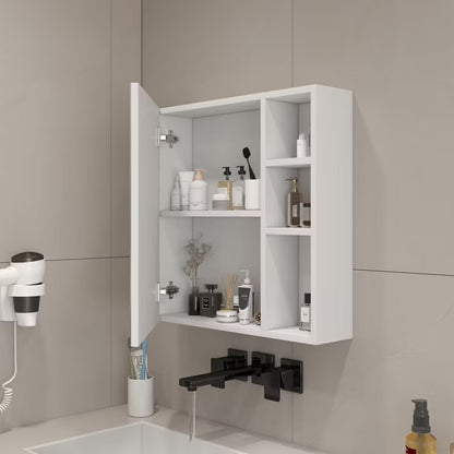 GDF Studio Tiffin 22" Wall-Mounted Medicine Cabinet /Mirror Cabinet with Storage Shelves, White