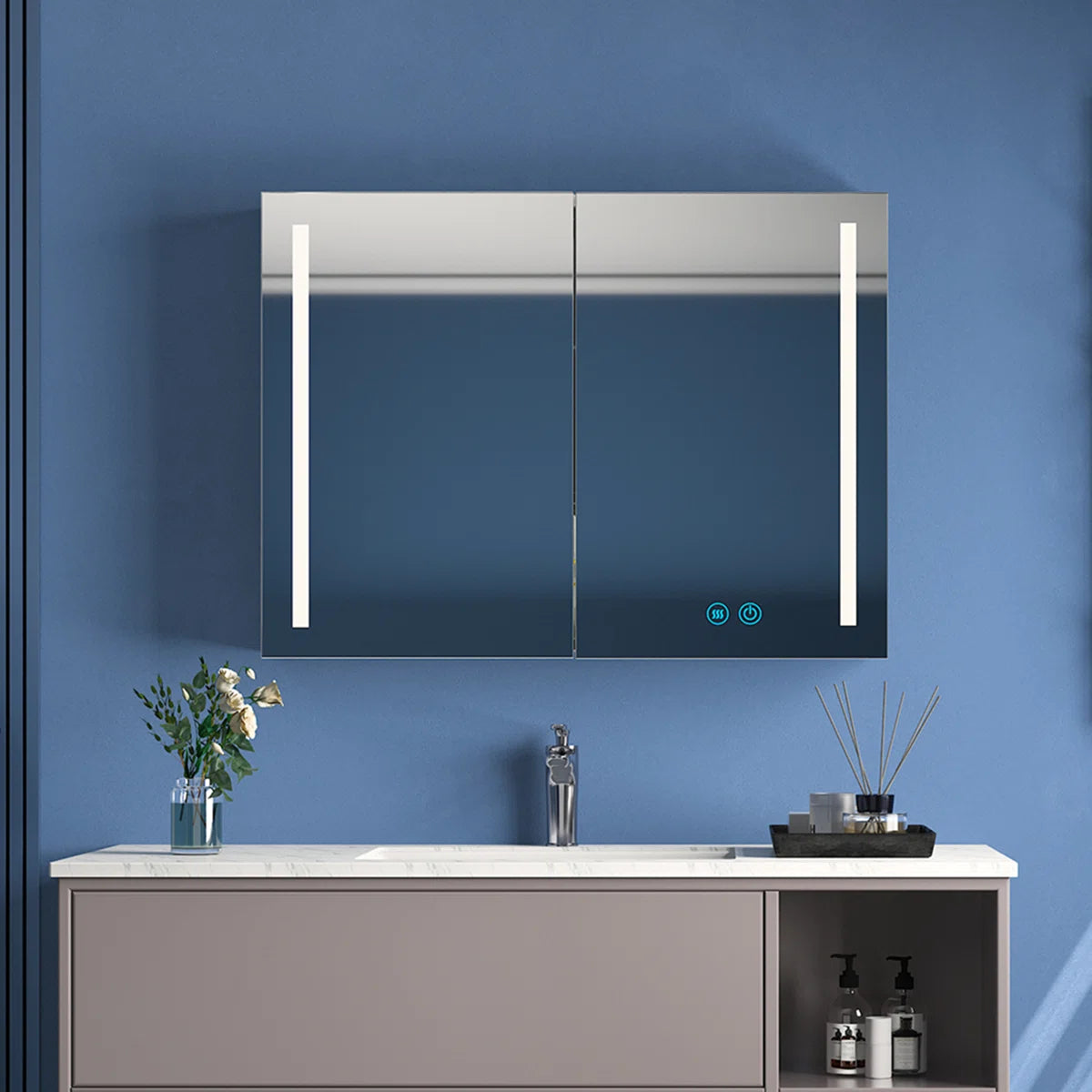 Moberg 31.5'' W 23.6'' H Surface Framed Medicine Cabinet Mirror 3 Fixed By Ivy Bronx  4.4  Rated 4.4 out of 5 stars. 132 Reviews