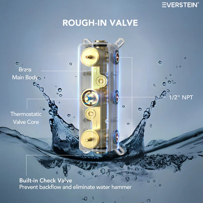Thermostatic 12" High-Pressure Dual Rainfall Shower System with Handheld Shower SFS-1065-GD12 By EVERSTEIN  4.8  Rated 4.8 out of 5 stars. 28 Reviews