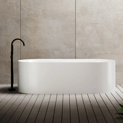 MonBlari Freestanding Soaking Acrylic Bathtub with Overflow and Pop-up Drain For Bathroom XAMB060GWMB1500